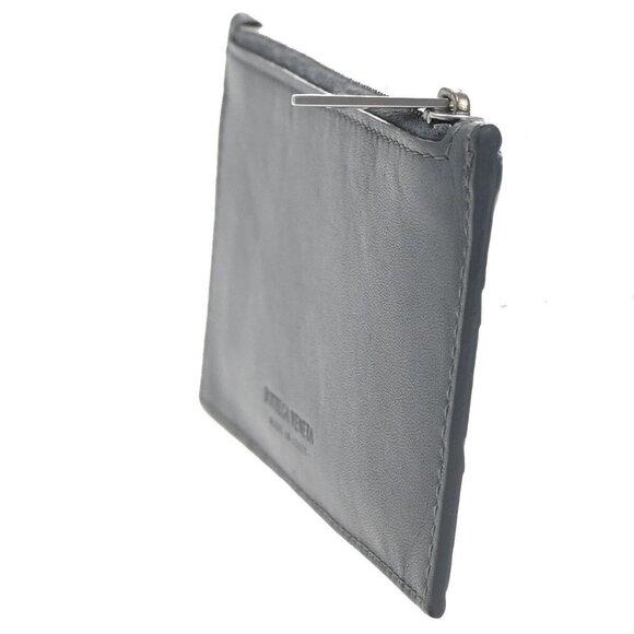 BOTTEGA VENETA Logo Intrecciato Card Coin Case Wallet Leather Gray SHW 61EF012 - Picture 4 of 13
